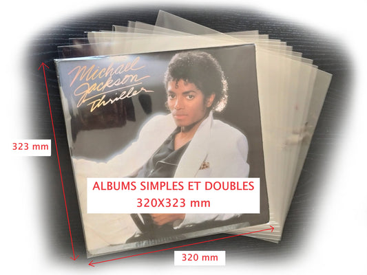 300  vinyl sleeves for 33rpm 12" BOPP VERY CLEAR- SINGLE AND DOUBLE ALBUMS
