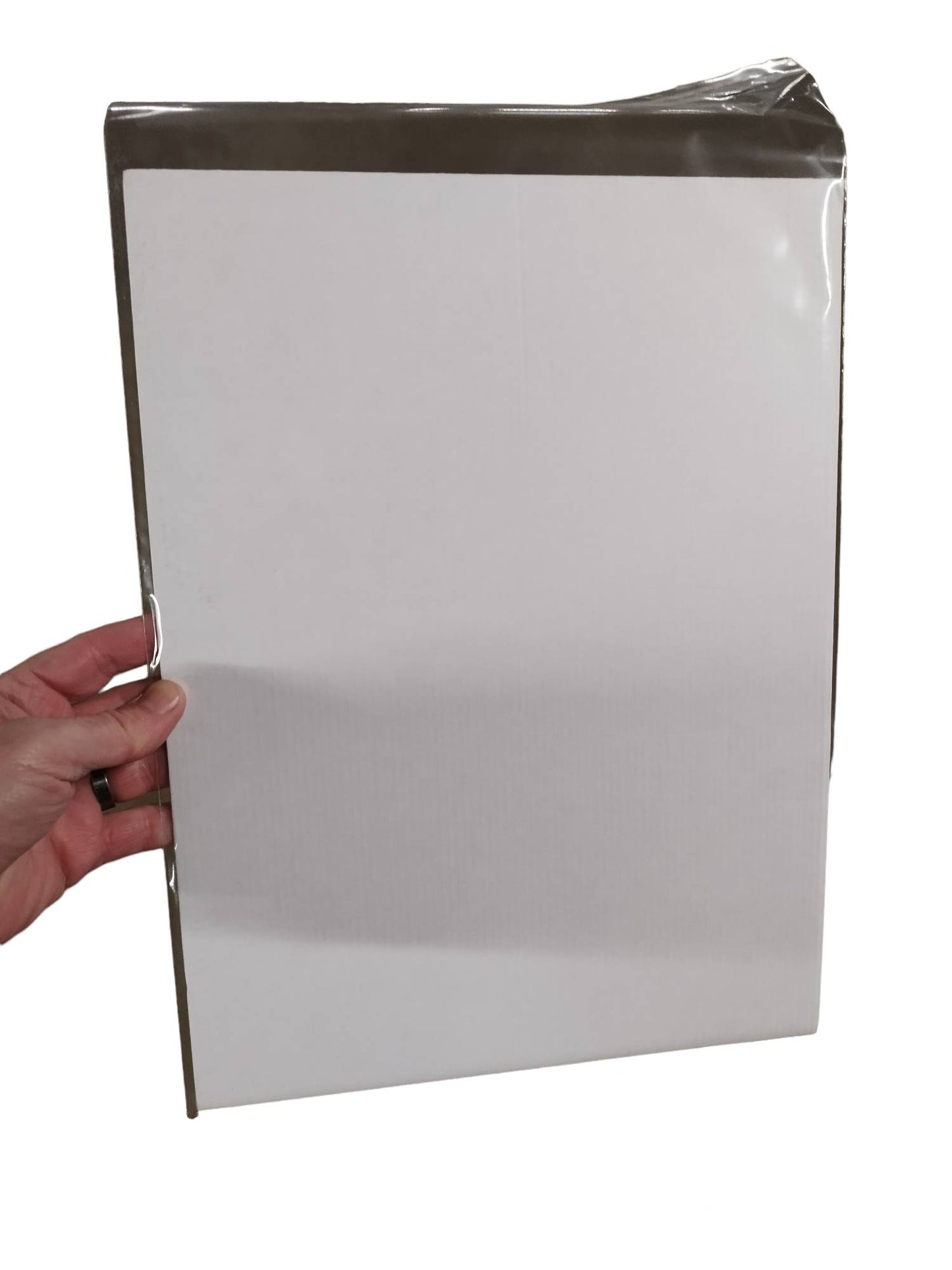 100 rigid white flat cardboard 300x420 mm
