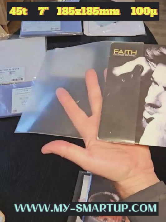 100 sleeves for 45rpm 7" 100 micron vinyl