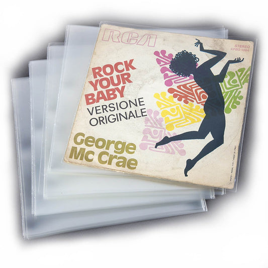 1000 sleeves for 45rpm 7" 100 micron vinyl