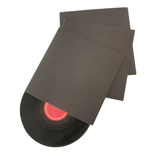 25 pochettes cartonnées 33t - noires sans trou