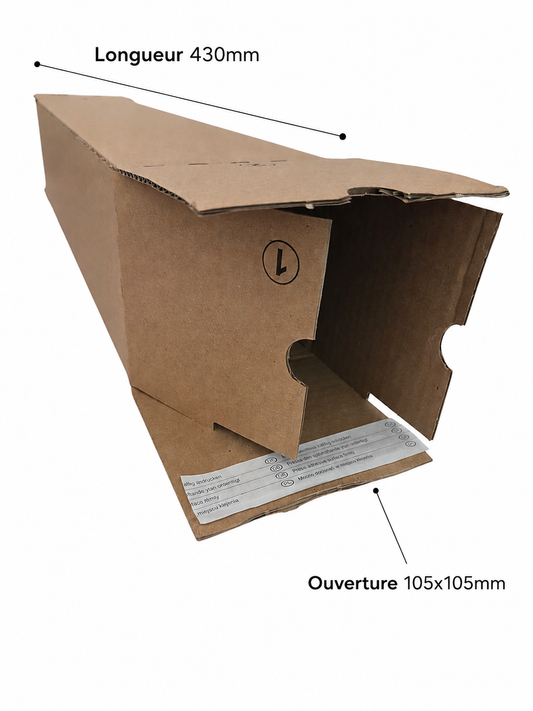 25 Tubes d'expédition carrés - 435x105x105mm