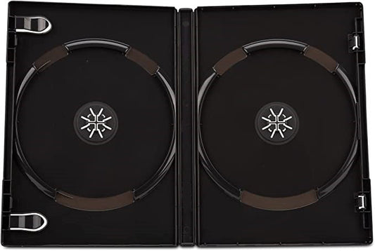 25 Cases for 2 DVDs - Black -14mm